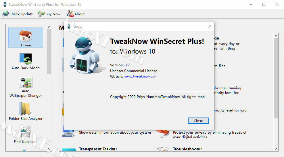 download the last version for windows TweakNow WinSecret Plus! for Windows 11 and 10 4.8