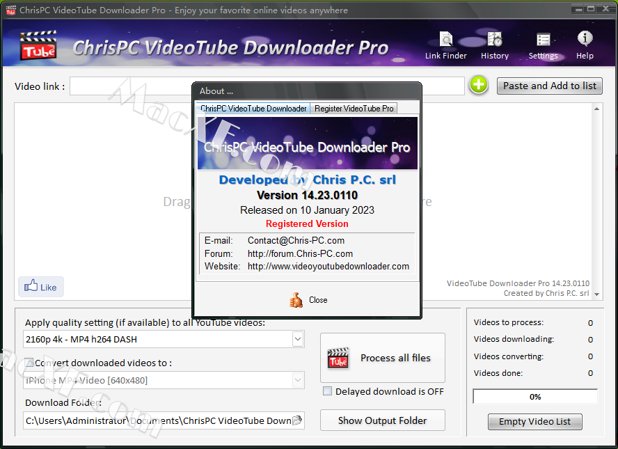 free for mac download ChrisPC VideoTube Downloader Pro 14.23.1222